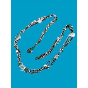 Brighton Metal Play Silver Brass Crystal Necklace